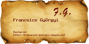 Francsics Györgyi névjegykártya