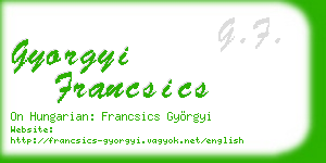 gyorgyi francsics business card