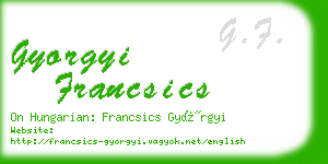 gyorgyi francsics business card